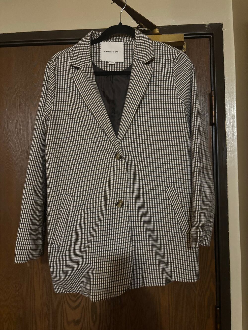 NWOT American Eagle Gingham/ Houndstooth Fall Preppy Professional Blazer